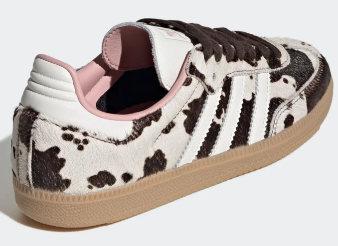 adidas Samba OG Cow Print Women's Sneakers – Dark Brown / Off White / Gum 3