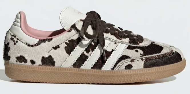 adidas Samba OG Cow Print Women's Sneakers – Dark Brown / Off White / Gum 3